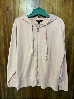Banana Republic Women's Large Light Pink Full Zip Hoodie Sweatshirt Soft NWOT